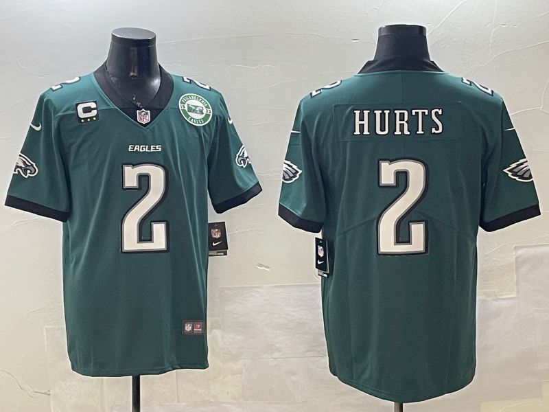 Men Philadelphia Eagles #2 Hurts Green Second generation 2025 Nike Limited NFL Jersey style 8->houston astros->MLB Jersey